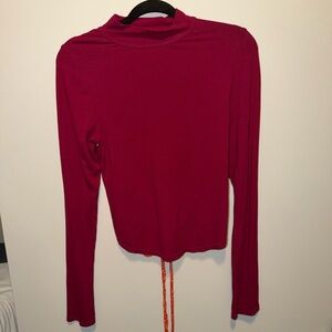 Free People Vibrant Red Long Sleeve Top